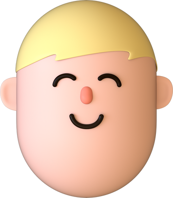Vertical Oval 3D Head - Caucasian Boy